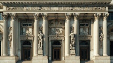 Obraz premium Ornate Neoclassical Architecture with Columns and Statues