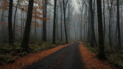 Naklejka premium a dark, atmospheric autumn landscape