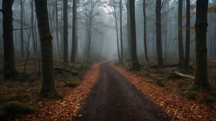 Fototapeta premium a dark, atmospheric autumn landscape