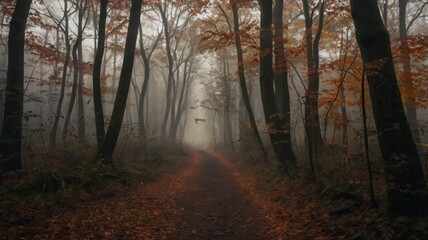 Fototapeta premium a dark, atmospheric autumn landscape