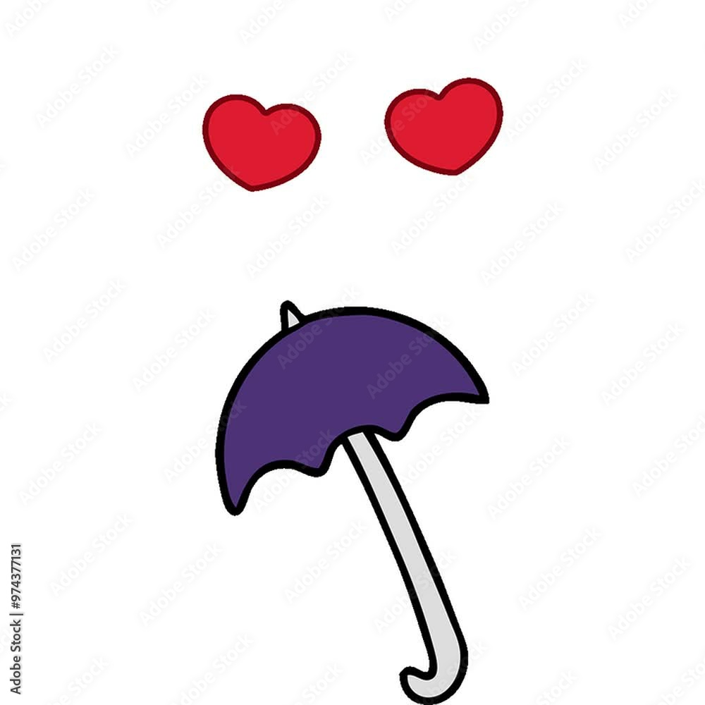 Sticker cartoon umbrella