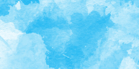 natural sky blue watercolor splash stroke background, Watercolor cloud texture,  Abstract blue watercolor paint on a surface, sea blue watercolor paper texture with watercolor splashes.