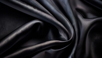Obraz premium High-quality black silk satin material for fashion and home decor