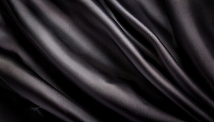 Obraz premium Elegant black satin fabric with a subtle sheen and rich color