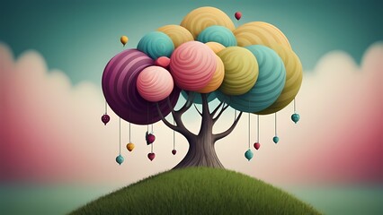 Illustration of season floral background design