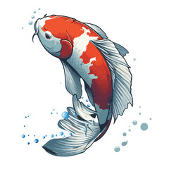 Red koi aquarium fish. Koi Fish vector Illustration, free Koi fish Sketch clipart 