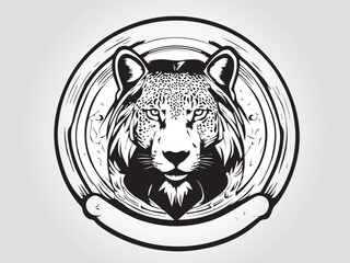 Black animals logo icon on white background