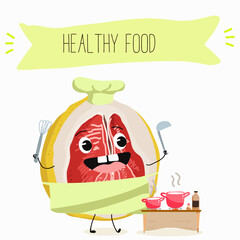 Pomelo fruit, tropical exotic citrus, vector isolated food icon, funny character. Pummelo or shaddock fruits , tropic farm juicy exotic fruits harvest, sweet fruity dessert. Hand drawn vector.