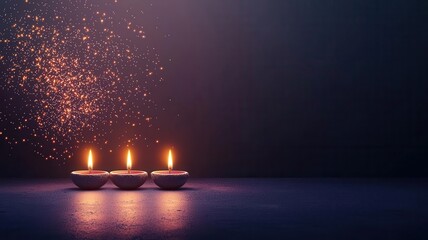 Fototapeta premium Diwali fireworks lighting up night sky, vibrant colors, 3D illustration