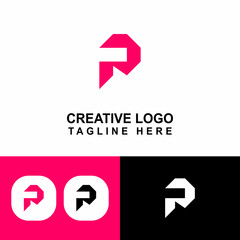 Modern graphic P logo for company.