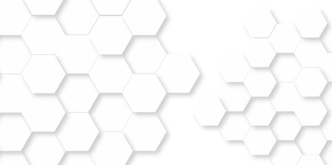 Vector abstract 3d white hexagon realistic mesh cell honeycomb texture. geometric white grid emboss hexagonal background. luxury emboss honeycomb white pattern shadow polygonal square web connection.