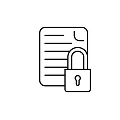 document protection thin outline icon vector design good for web or mobile app