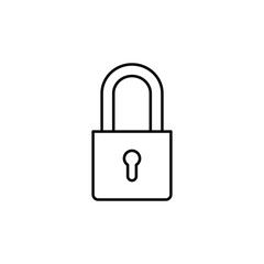 pad lock thin outline icon vector design good for web or mobile app