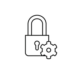 privacy system protection thin outline icon vector design good for web or mobile app