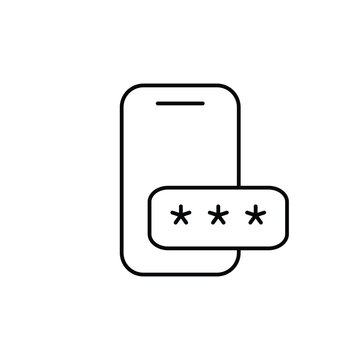recommend clip art: pasword smartphone pretection thin outline icon vector design good for web or mobile app