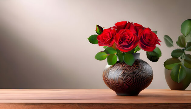 Rose vase flower plant.