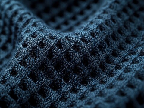 A detailed close-up of a piece of fabric showcases intricate weaving patterns with every thread visible