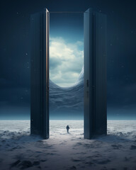 Fototapeta premium Fantasy style door through dimensions