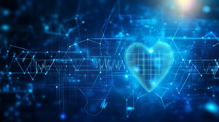 Heart Beats with medical background , service health and medical technology concept