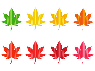 ストライプ柄の紅葉