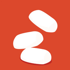 Mantou Chinese steamed bun. Mantou cartoon vector. Chinese food. Dim sum.