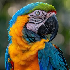 Naklejka premium Vibrant Blue and Yellow Macaw