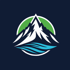 Mountain peak logo design vector illustration