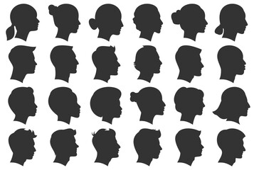 Set of simple man and women f...