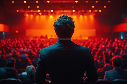 Motivational speaker backstage