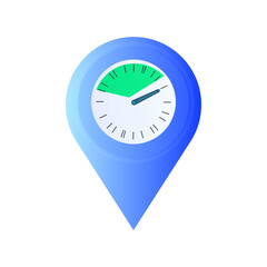 On time delivery service concept. Timer and fast delivery inscription. Express delivery with stopwatch icon for apps and website. Fast deliver. Express delivery logo. Vector illustration. GPS timer.