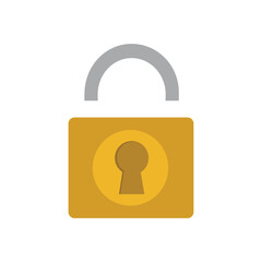 A padlock on white background