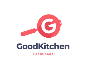 Obraz premium initial G letter logo with teflon shape icon for restaurant logo vector illustration