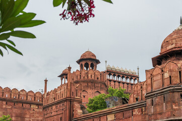 The Red Fort, also known as Lal Qila is a historic fort in Delhi, India. The view from the outside