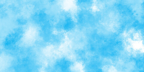 Soft and cloudy blue sky Watercolor background texture, cloudy and soft sky blue blurred and grainy Blue powder explosion, The sky blue texture clouds,  blue watercolor paper texture background.