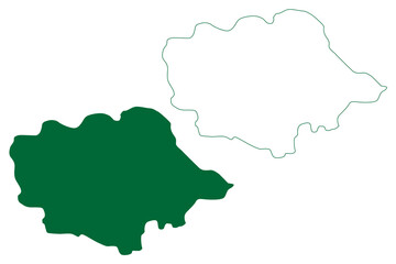 Obraz premium Jagitial district (Telangana State, Republic of India) map vector illustration, scribble sketch Jagitial map