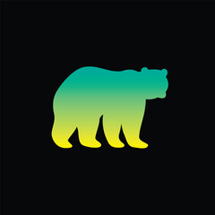 The silhouette of a bear. Original vector illustration in vintage style. Hand drawn, not AI