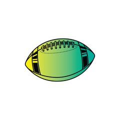 American football ball. Original vector illustration in vintage style isolated on black background. T-shirt design.