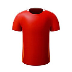 3D football jersey. Sport t-shirt with round neck and red design. 
