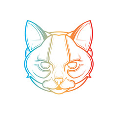 Predatory cat. Original vector illustration in vintage style. T-shirt design.