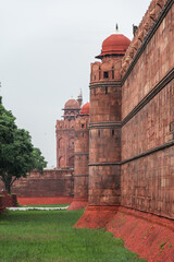 The Red Fort, also known as Lal Qila is a historic fort in Delhi, India. The view from the outside