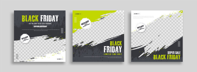 Black friday sale social media post design template. Suitable for social media, flyers, banner, and web.