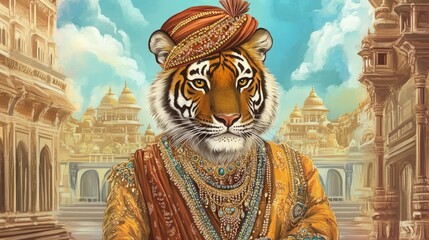 Obraz premium Tiger in Royal Attire