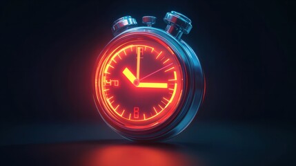A stopwatch icon in a digital style, with a glowing red start button, indicating a race against time