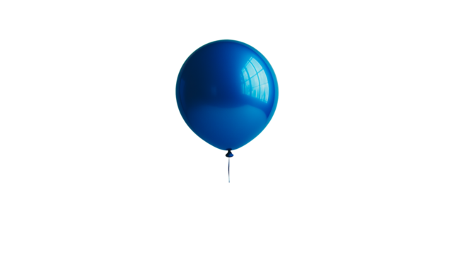 Floating Blue Balloon on Transparent Background – Symbolic Simplicity