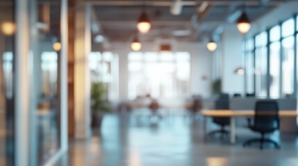 Blurred Office Interior Creating a Soft Unfocused Atmosphere for Modern Workspaces and Creative Projects