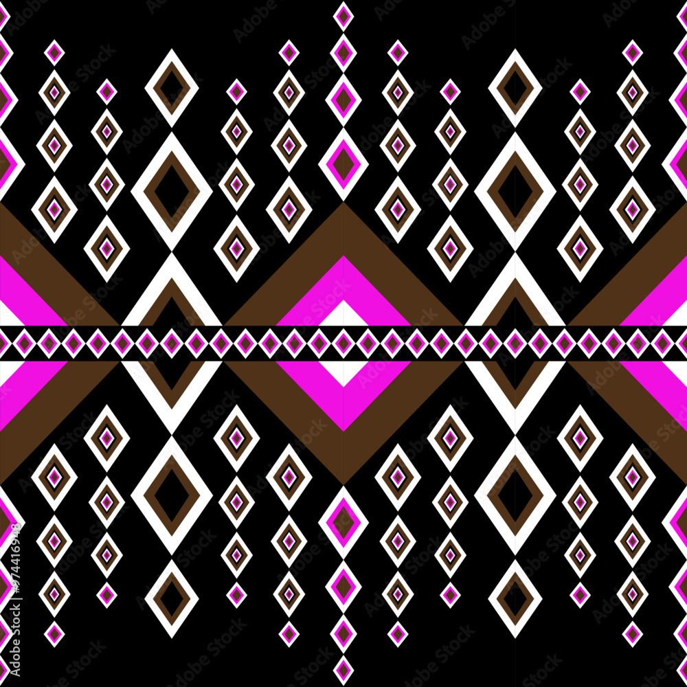 Sticker Geometric Ethnic Pattern Design Background or Wallpaper.