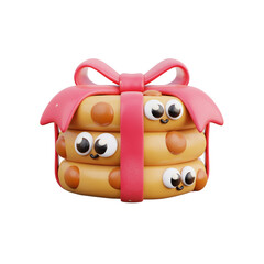 3D Christmas dessert cookies, Merry Christmas and happy new year, 3d rendering