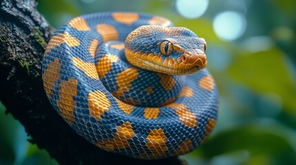 Obraz premium Blue-Eyed Python in Nature