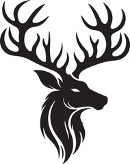 Rain deer silhouettes vector illustration 