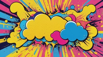  speech bubble against dynamic background/Pop art style